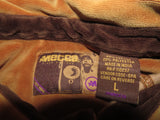 Vintage Mecca Y2K Velvet Velour Striped Brown Rugby Pullover Collared Shirt