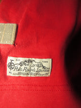 Polo Ralph Lauren Large Mountain Expedition Red Rugby Shirt Patches Flags Outdoor