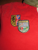 Polo Ralph Lauren Large Mountain Expedition Red Rugby Shirt Patches Flags Outdoor