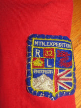 Polo Ralph Lauren Large Mountain Expedition Red Rugby Shirt Patches Flags Outdoor